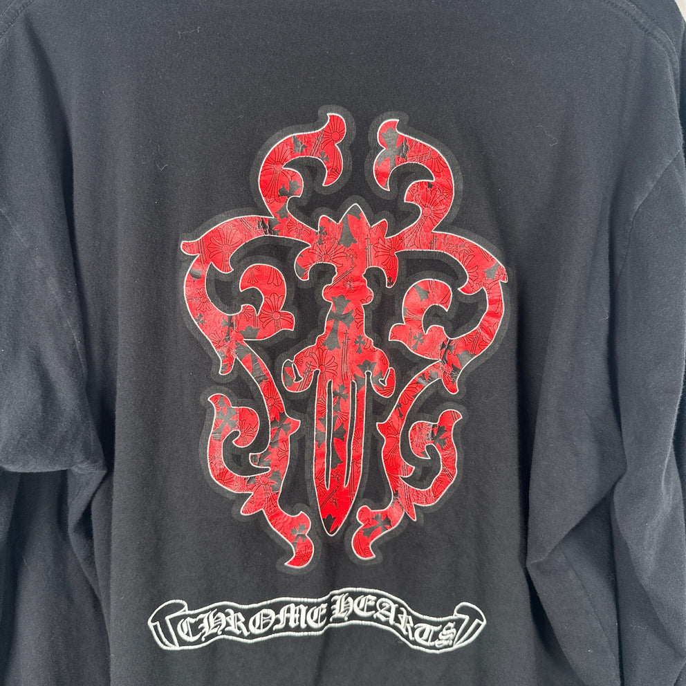 Chrome Hearts Red Eternal Vine Dagger Graphic Longsleeve Size XL