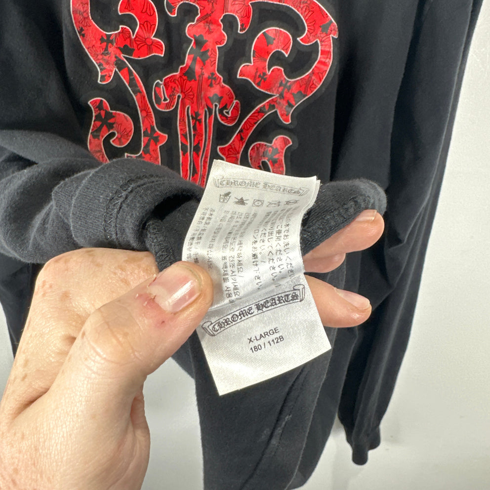 Chrome Hearts Red Eternal Vine Dagger Graphic Longsleeve Size XL