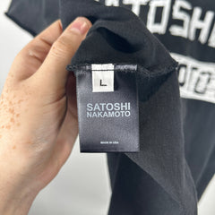 Satoshi Nakamoto 'Biker' Distressed T-Shirt Size L