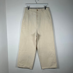 Gucci Cream Canvas Floral Logo Workwear Pants Size 30