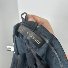 Versace Steel Plate Pattern Twill Suit Pants Size 50it