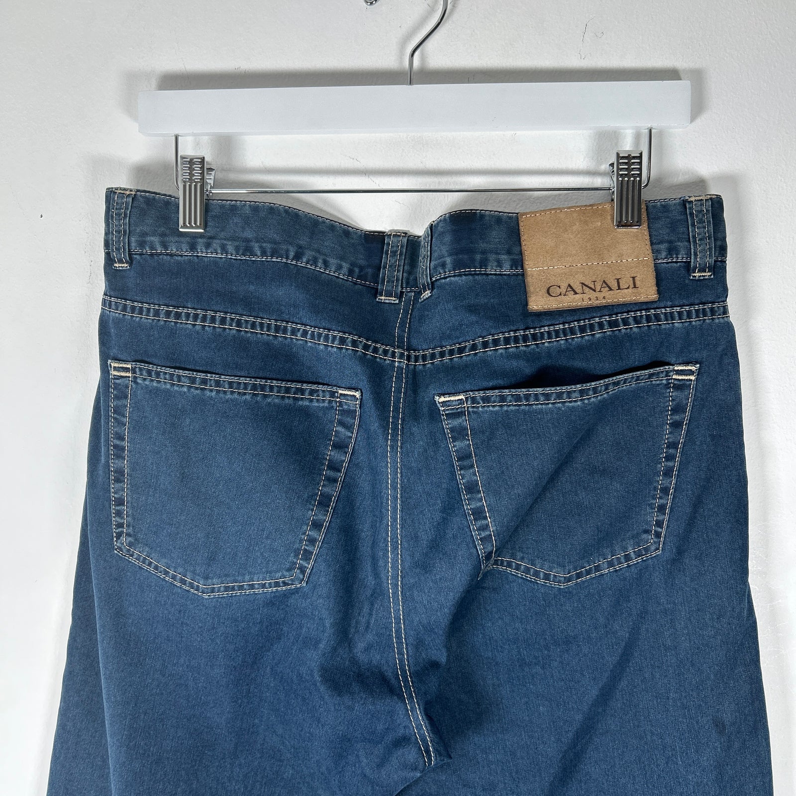 Canali Blue Wash Denim Jeans Size 52it