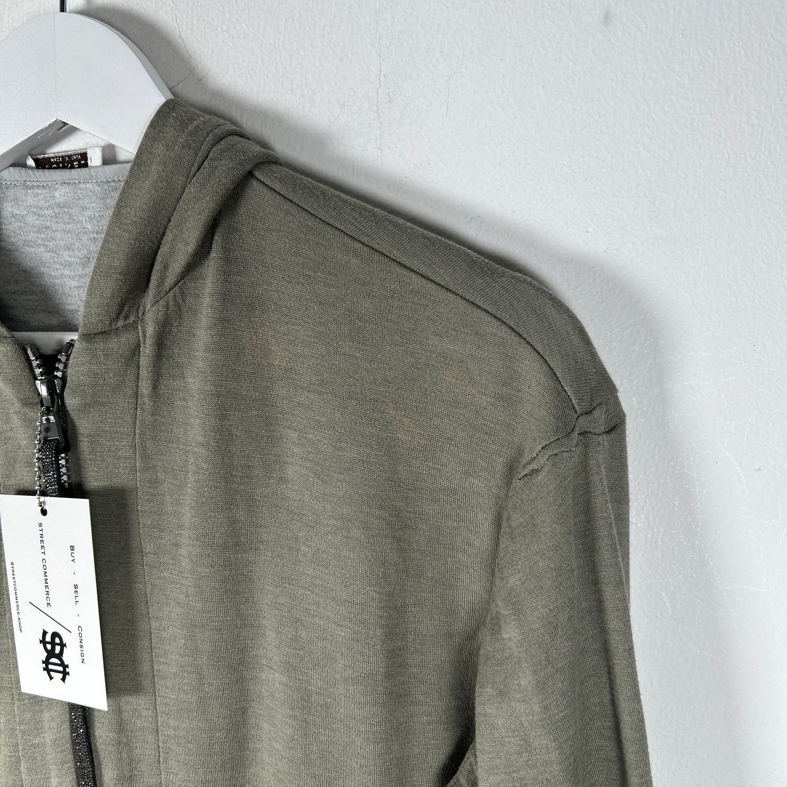 Brunello Cucinelli Sequin Olive Hoodie Size S