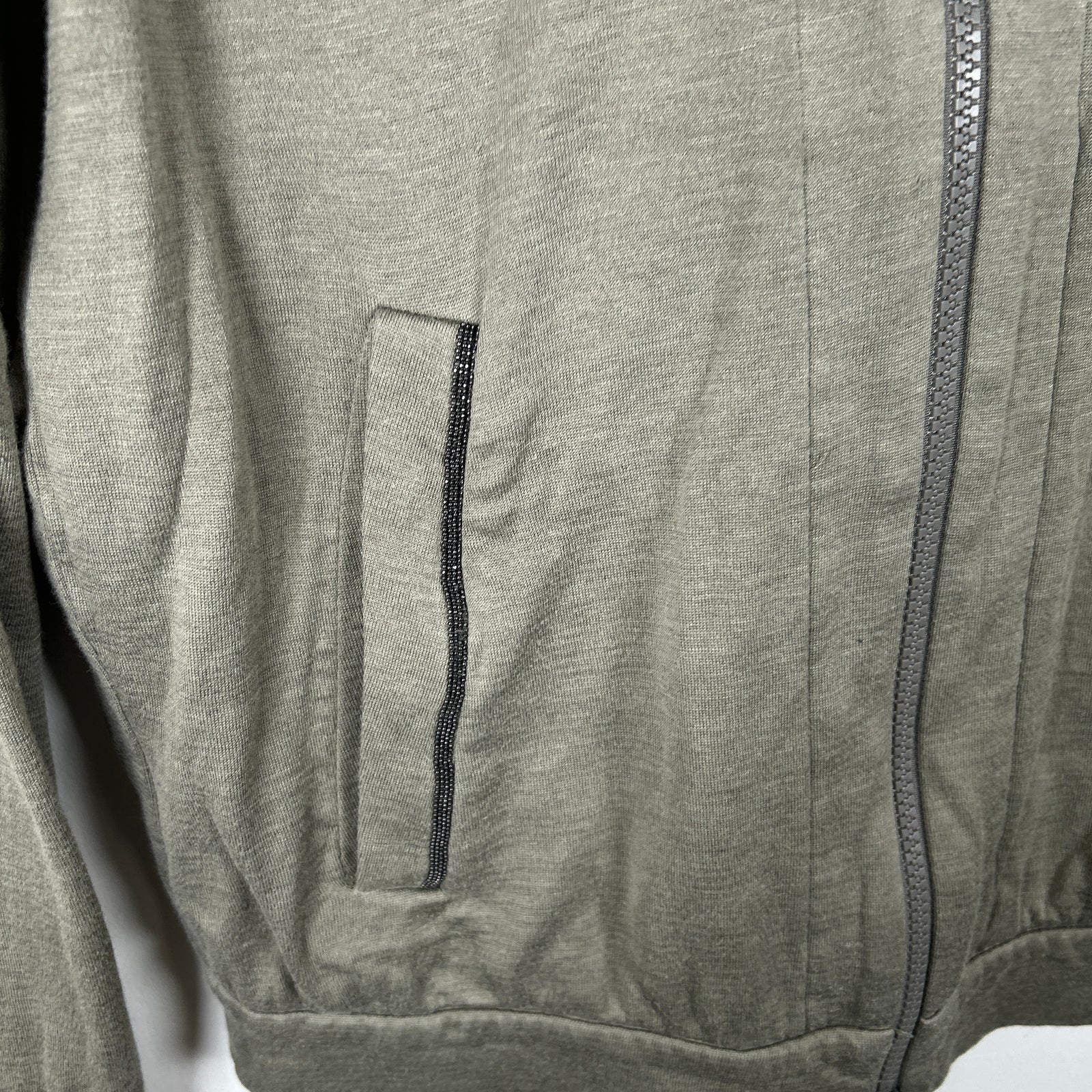 Brunello Cucinelli Sequin Olive Hoodie Size S