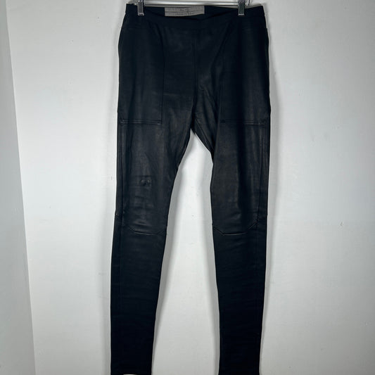 Rick Owens 'Phlegethon' Black Leather Leggings Size 48