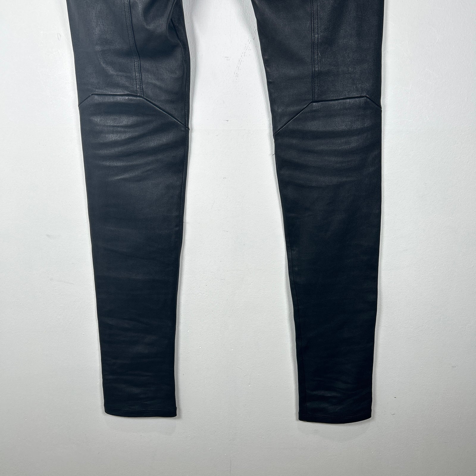 Rick Owens 'Phlegethon' Black Leather Leggings Size 48