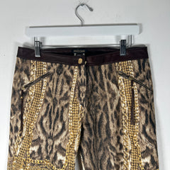 Roberto Cavalli FW03 'Gold Legacy' Leopard Pants Size M