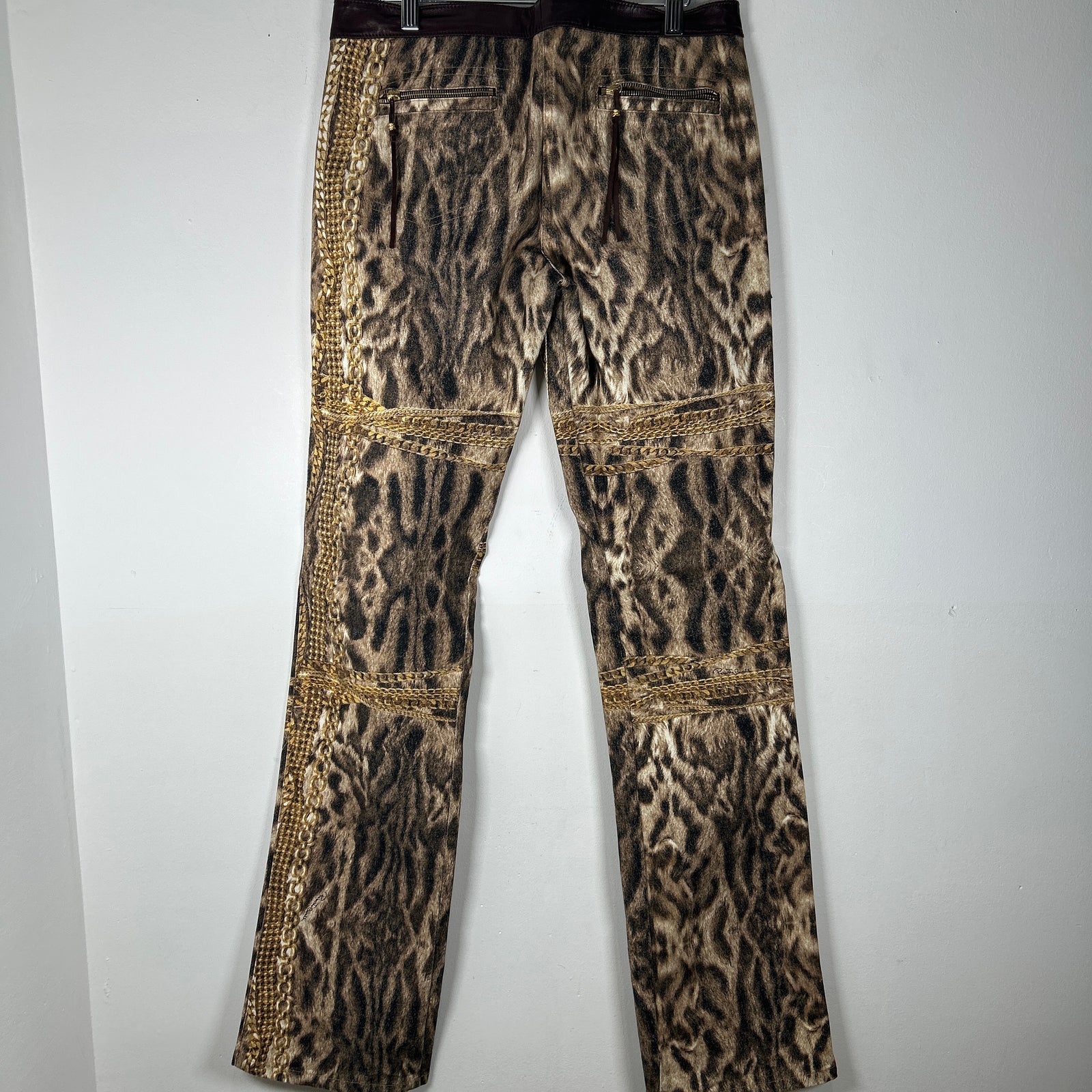 Roberto Cavalli FW03 'Gold Legacy' Leopard Pants Size M