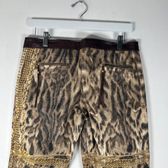 Roberto Cavalli FW03 'Gold Legacy' Leopard Pants Size M