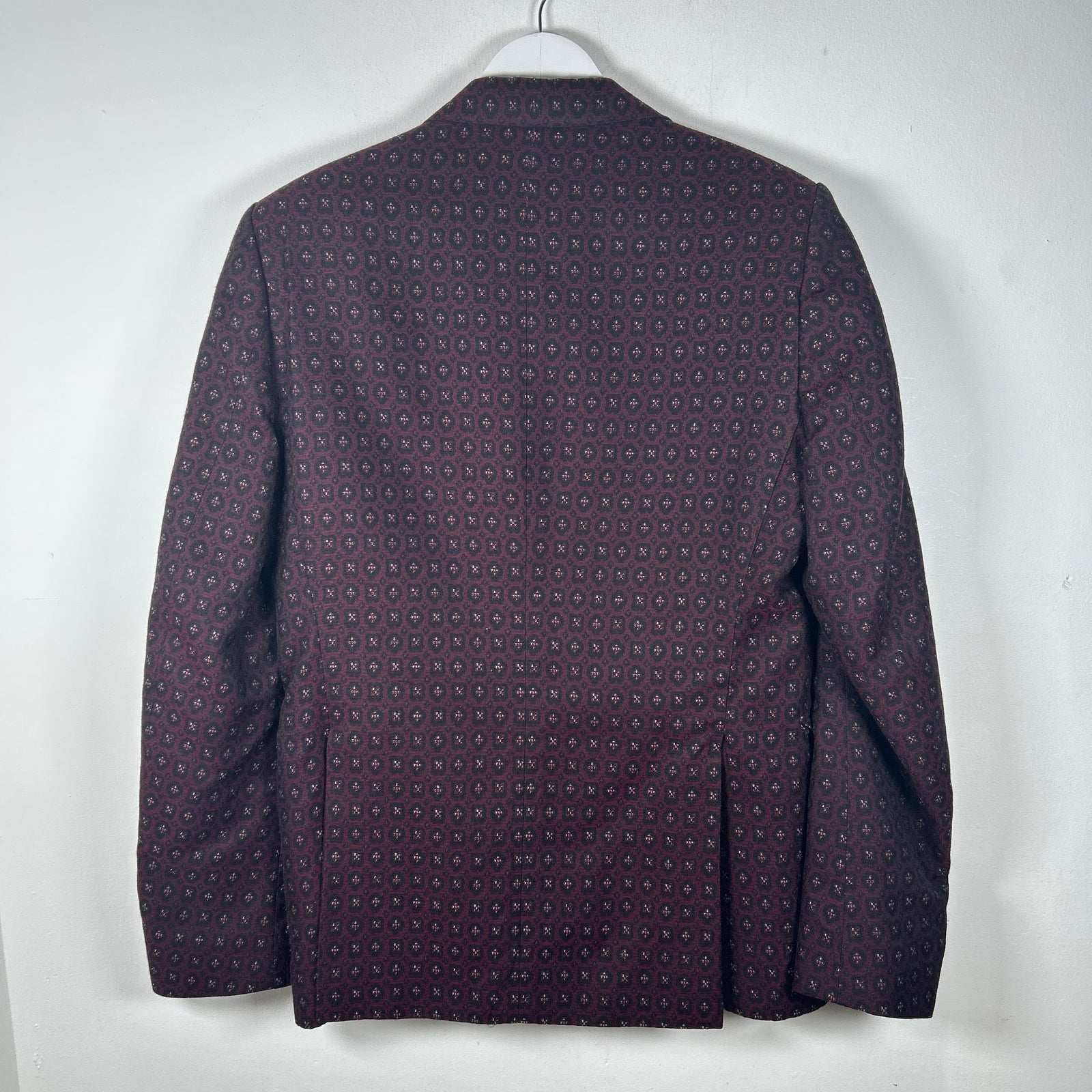Dries Van Noten Red All-Over Motif Woven Blazer Size 50