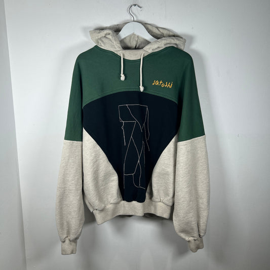 Satoshi Nakamoto 7 Stitched Color Block Hoodie Size M
