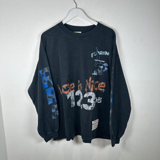 RIVINGTON roi Rebis Gray 'Miami Vice' Long-Sleeve T-Shirt Size XL