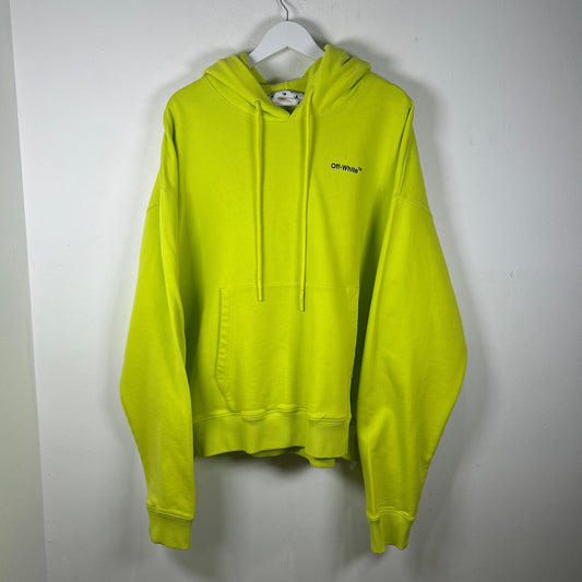 Off-White Neon Green Caravaggio Arrows Hoodie Size XXL