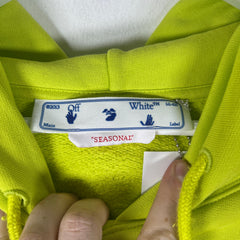 Off-White Neon Green Caravaggio Arrows Hoodie Size XXL