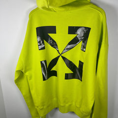 Off-White Neon Green Caravaggio Arrows Hoodie Size XXL