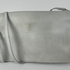 Rick Owens Light Gray Leather Small 'Adri' Flap Messenger Bag