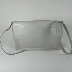 Rick Owens Light Gray Leather Small 'Adri' Flap Messenger Bag