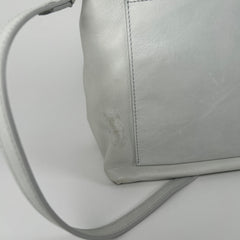 Rick Owens Light Gray Leather Small 'Adri' Flap Messenger Bag