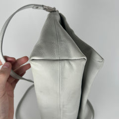 Rick Owens Light Gray Leather Small 'Adri' Flap Messenger Bag