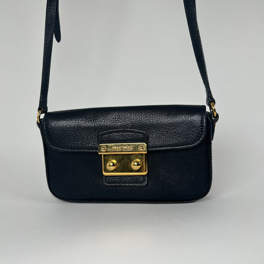 Miu Miu Madras Crossbody Leather Flap Bag