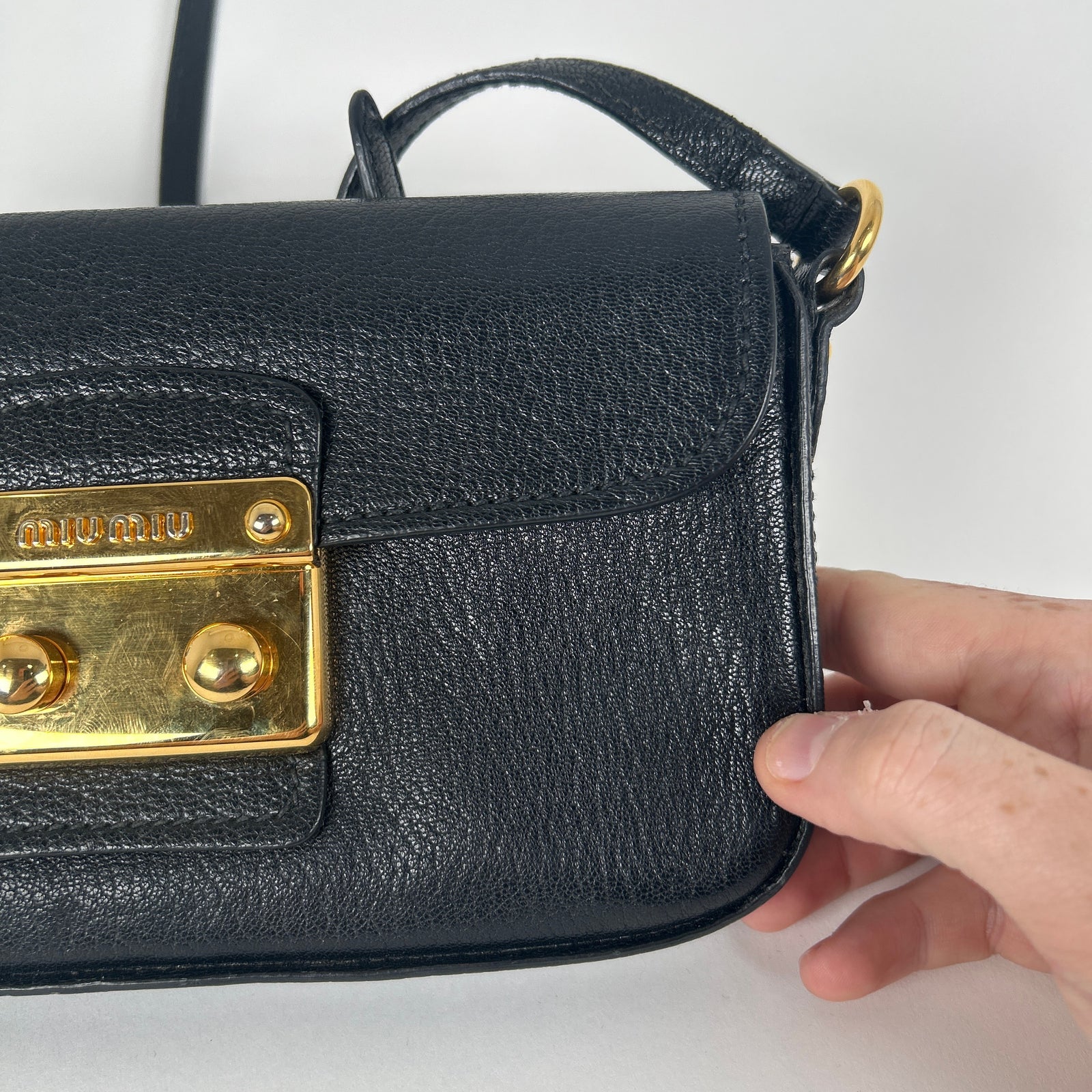 Miu Miu Madras Crossbody Leather Flap Bag