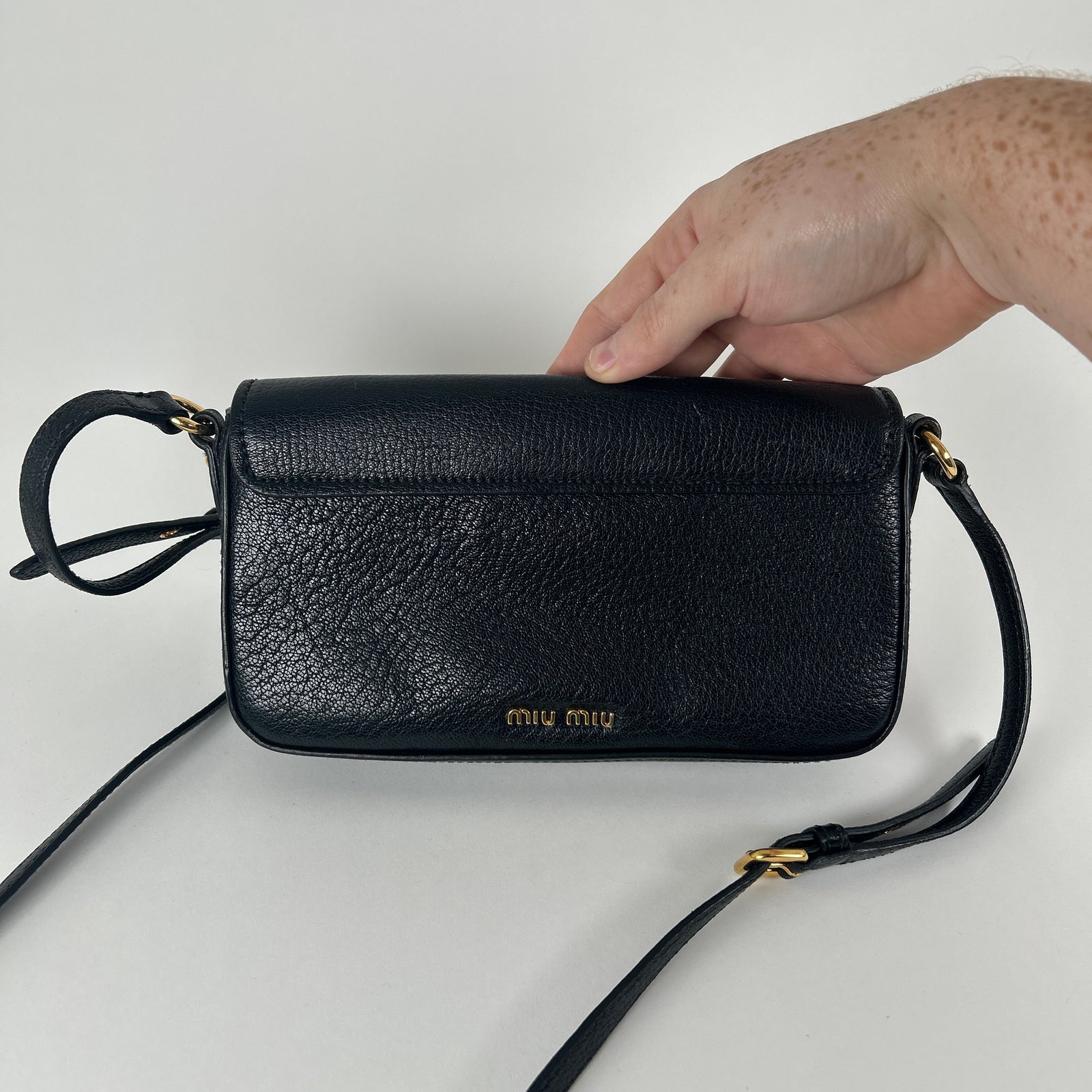 Miu Miu Madras Crossbody Leather Flap Bag