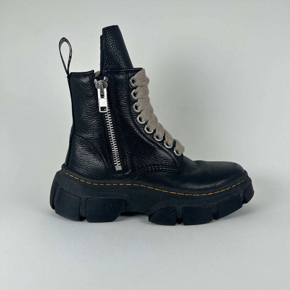 Rick Owens x Doc Marten Black 1460 DMXL Jumbo Lace Boots Size 41