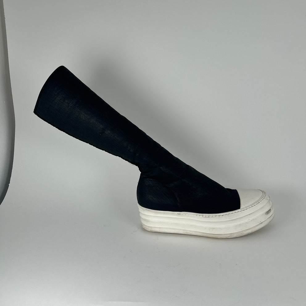 Rick Owens Black Double Bumper Sock Ramones Size 41