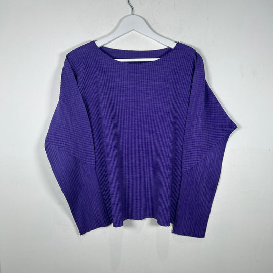 Issey Miyake Me Lavender Pleats Longsleeve Top Size L