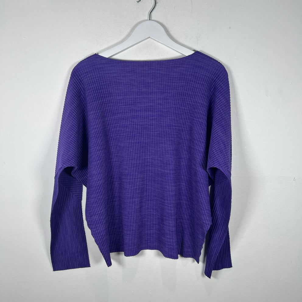 Issey Miyake Me Lavender Pleats Longsleeve Top Size L
