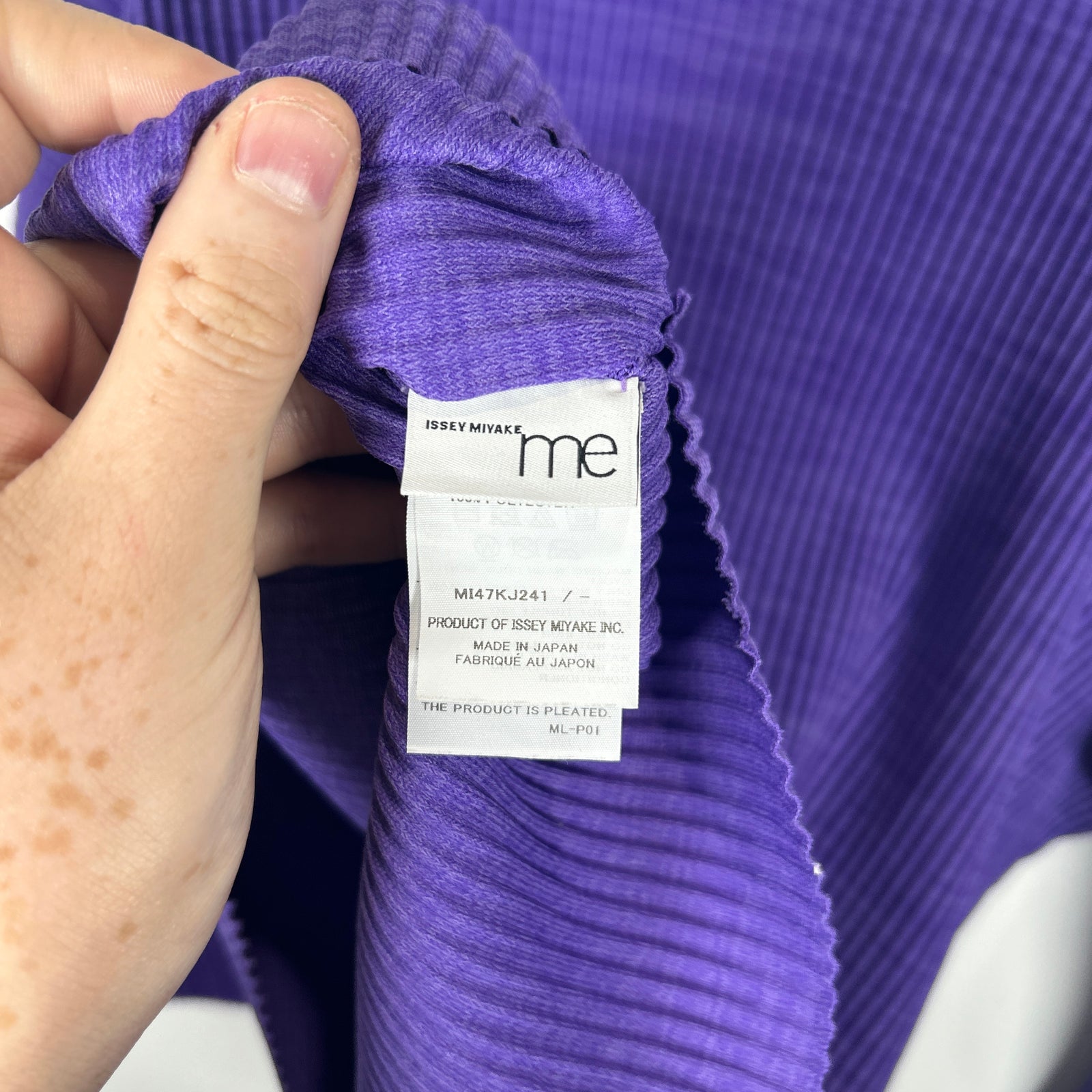 Issey Miyake Me Lavender Pleats Longsleeve Top Size L