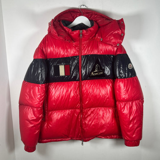 Moncler Gary Giubbotto Patched Red Puffer Size 6