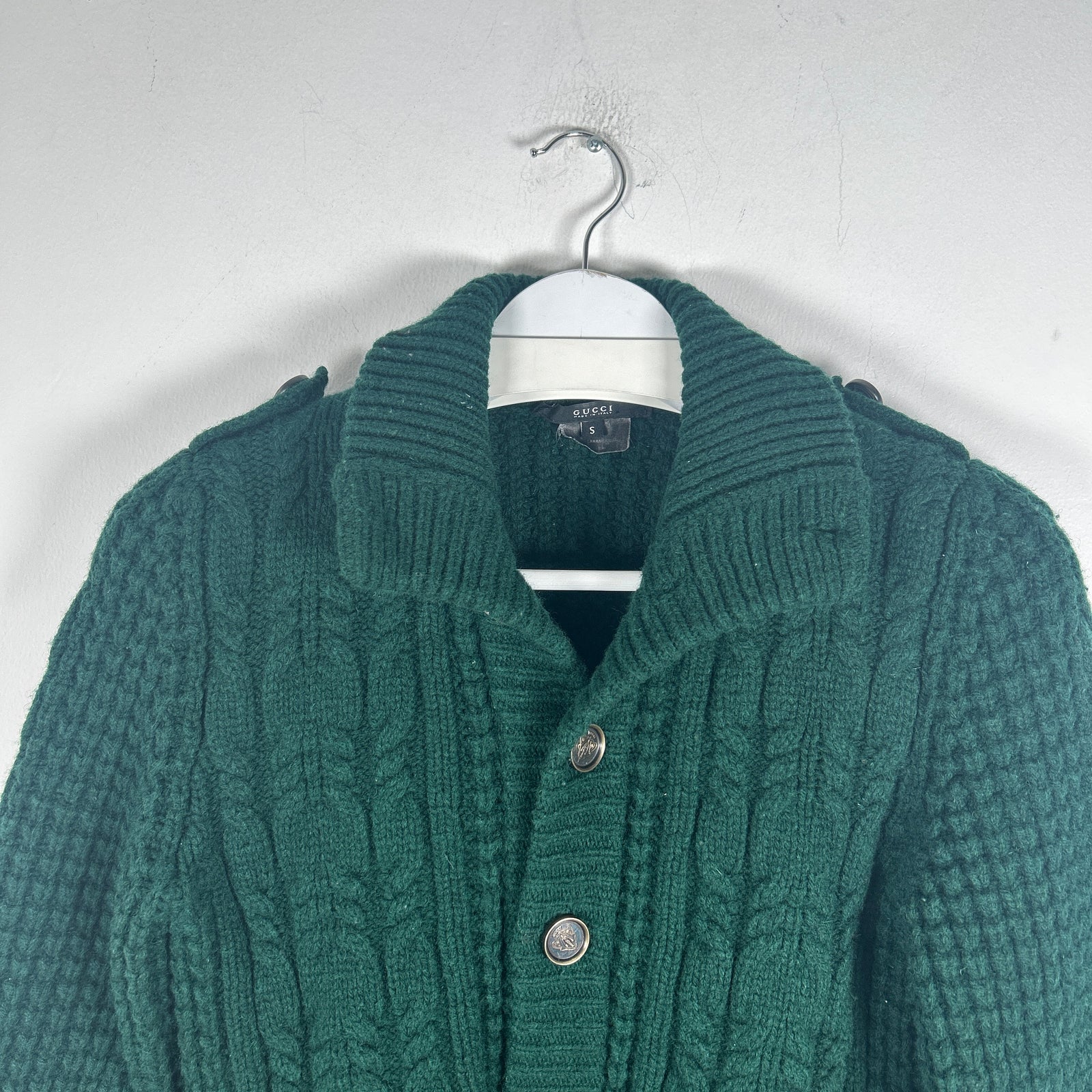 Gucci Cable Knit Green Cardigan Size S