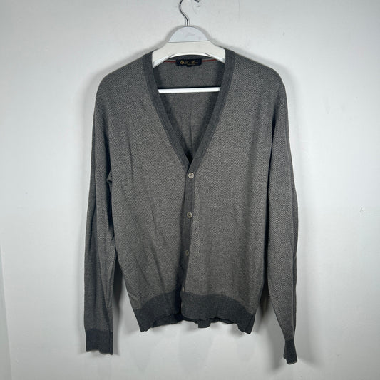 Loro Piana Grey Knit Cardigan Size 50
