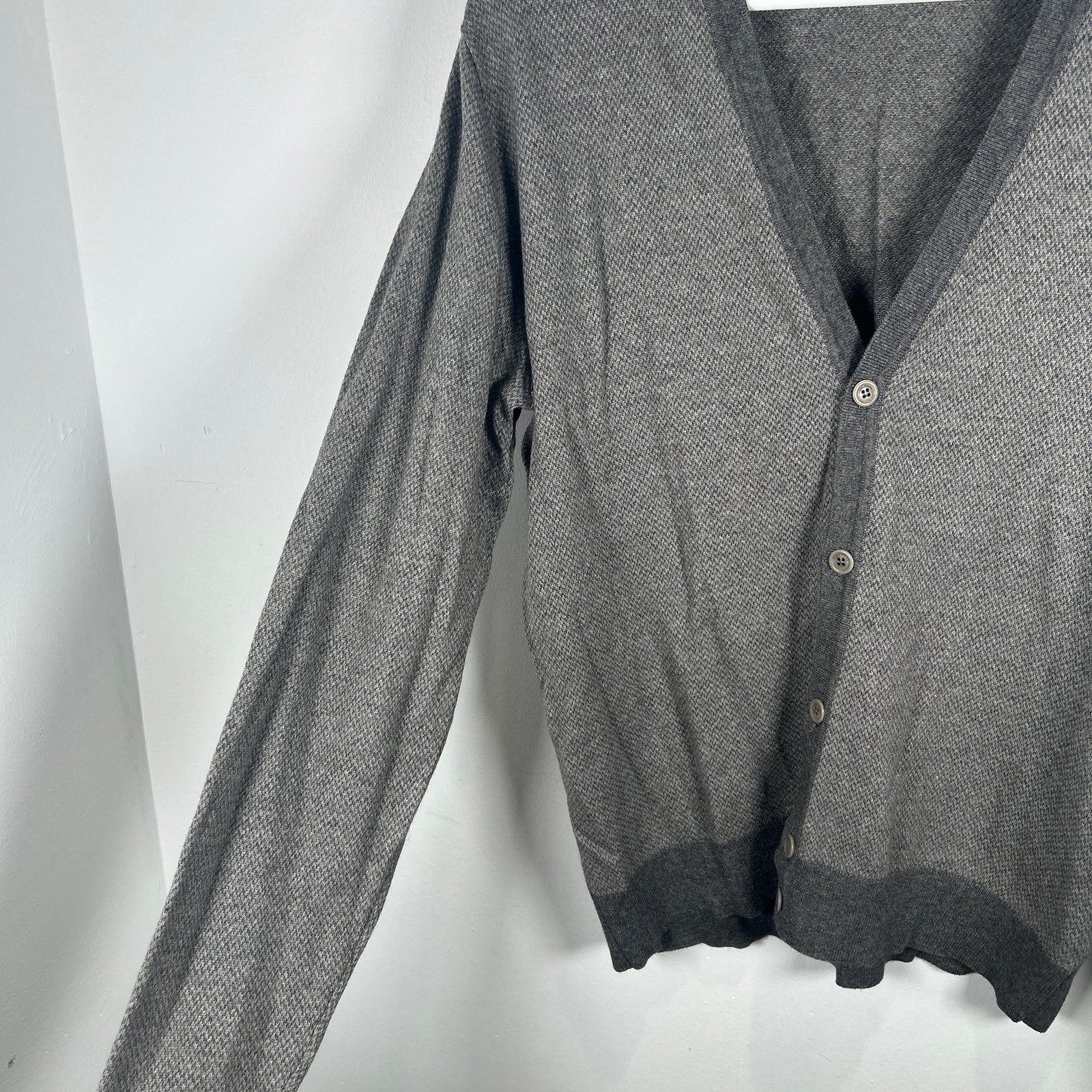Loro Piana Grey Knit Cardigan Size 50