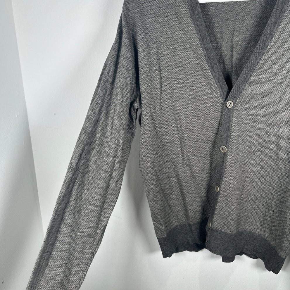 Loro Piana Grey Knit Cardigan Size 50
