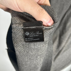 Loro Piana Grey Knit Cardigan Size 50
