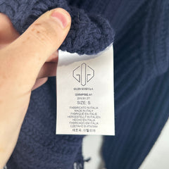 Golden Goose Navy Cable Knit Distressed Sweater Size S