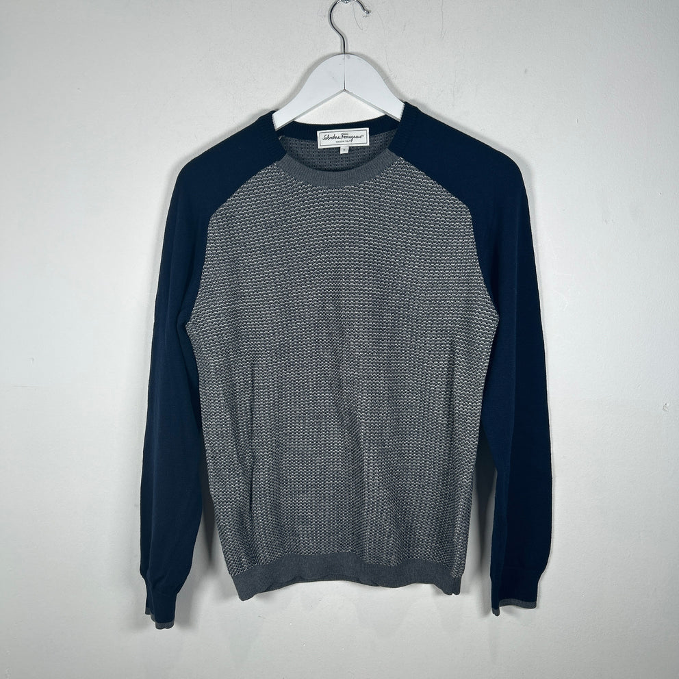 Salvatore Ferragamo Raglan Navy/Grey Size S
