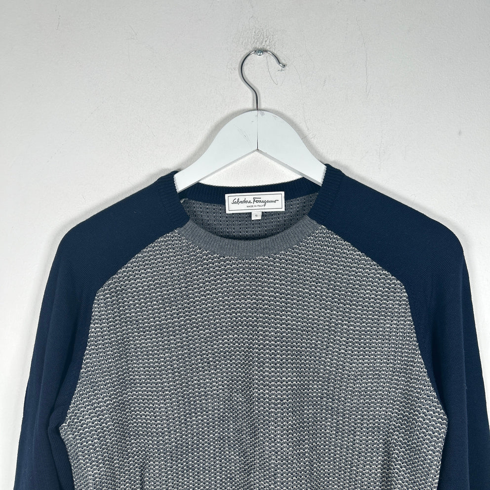 Salvatore Ferragamo Raglan Navy/Grey Size S