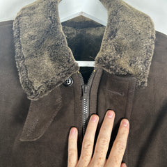 Clifford Michael Sherling Brown Leather Overcoat Size XS