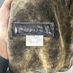 Clifford Michael Sherling Brown Leather Overcoat Size XS
