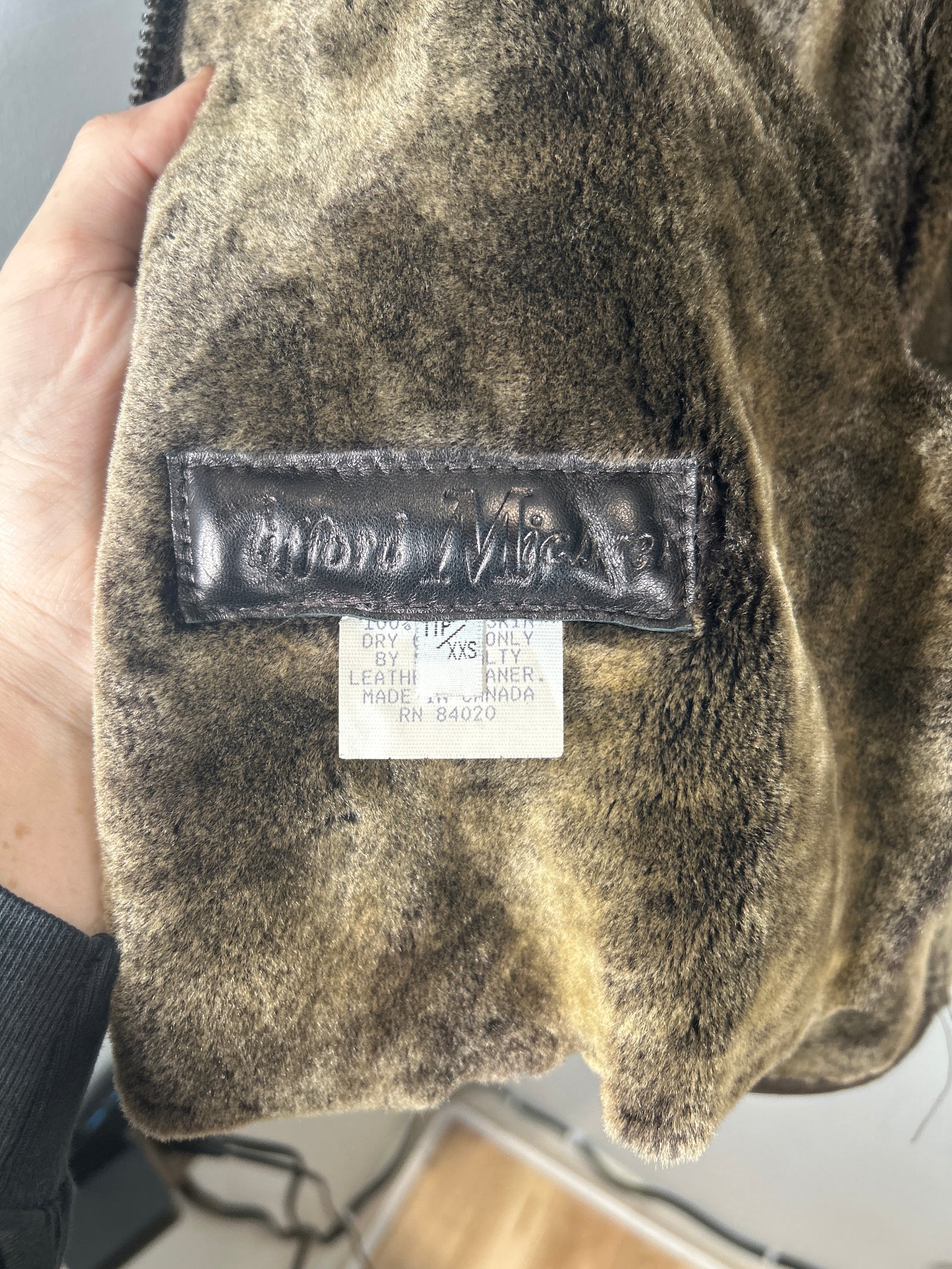 Clifford Michael Sherling Brown Leather Overcoat Size XS