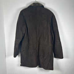 Clifford Michael Sherling Brown Leather Overcoat Size XS