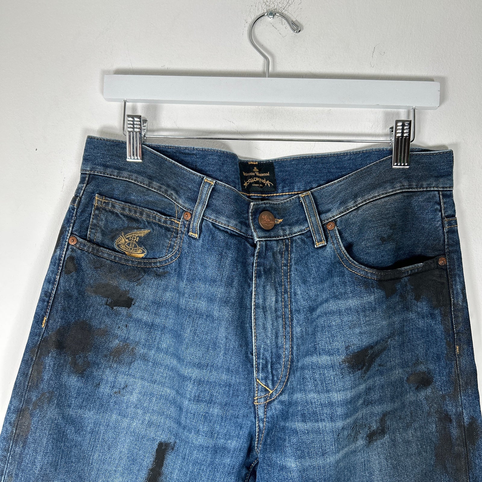Vivienne Westwood Anglomania Oil Stained Jeans Size 32