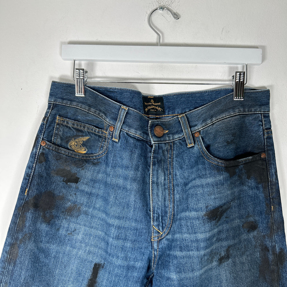 Vivienne Westwood Anglomania Oil Stained Jeans Size 32