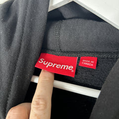 Supreme Swarovski Crystal Box Logo Black Hoodie Size L