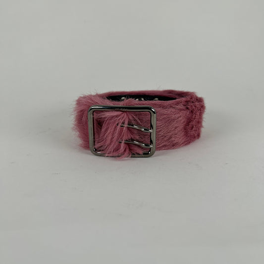 Prada FW17 Pony Fur Pink Hair Belt Size 38