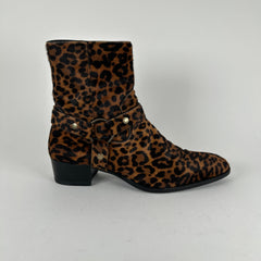 Saint Laurent Ponyhair Leopard Wyatt Boots Size 45