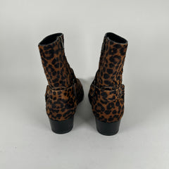 Saint Laurent Ponyhair Leopard Wyatt Boots Size 45